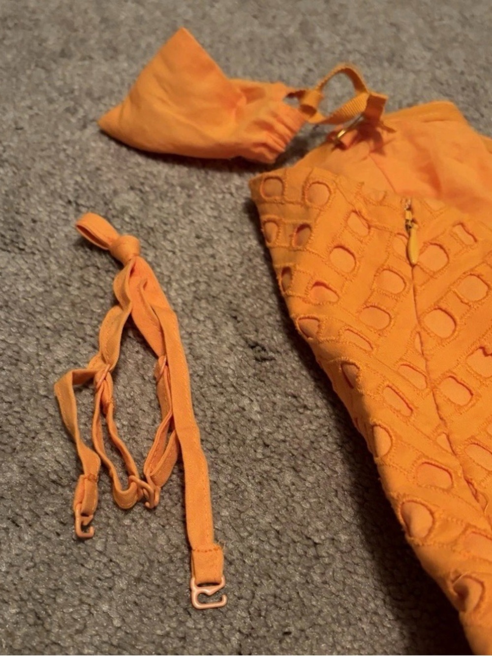 Maeve Strapless Orange Eyelet Fit-and-Flare Dress - Picture 6 of 6